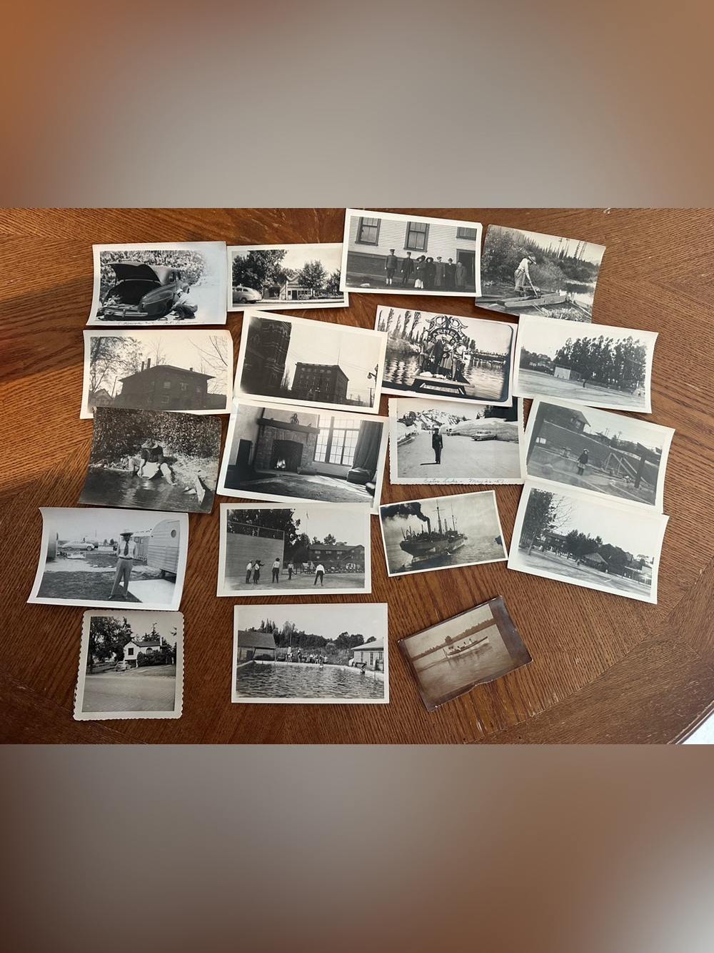 of 18 Vintage Black & White Photos - 1950s Cars, Travel & Ephemera